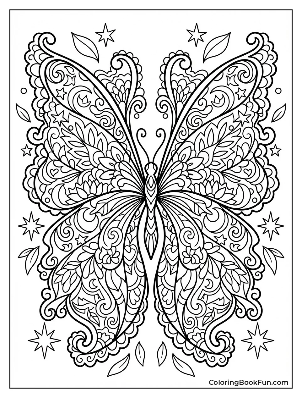 Detailed Fairy Wings Mandala