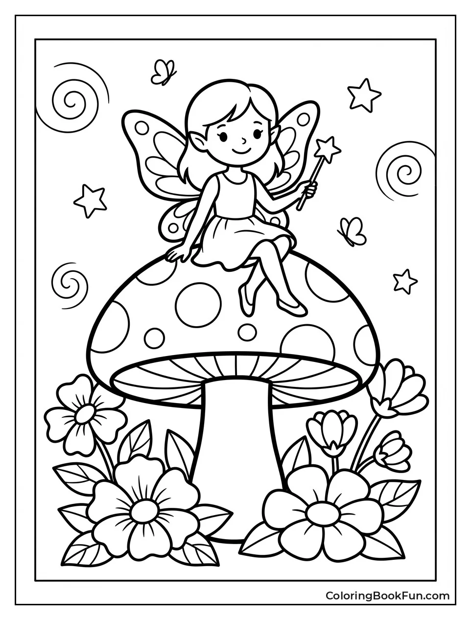 Fairy on Spotted Mushroom