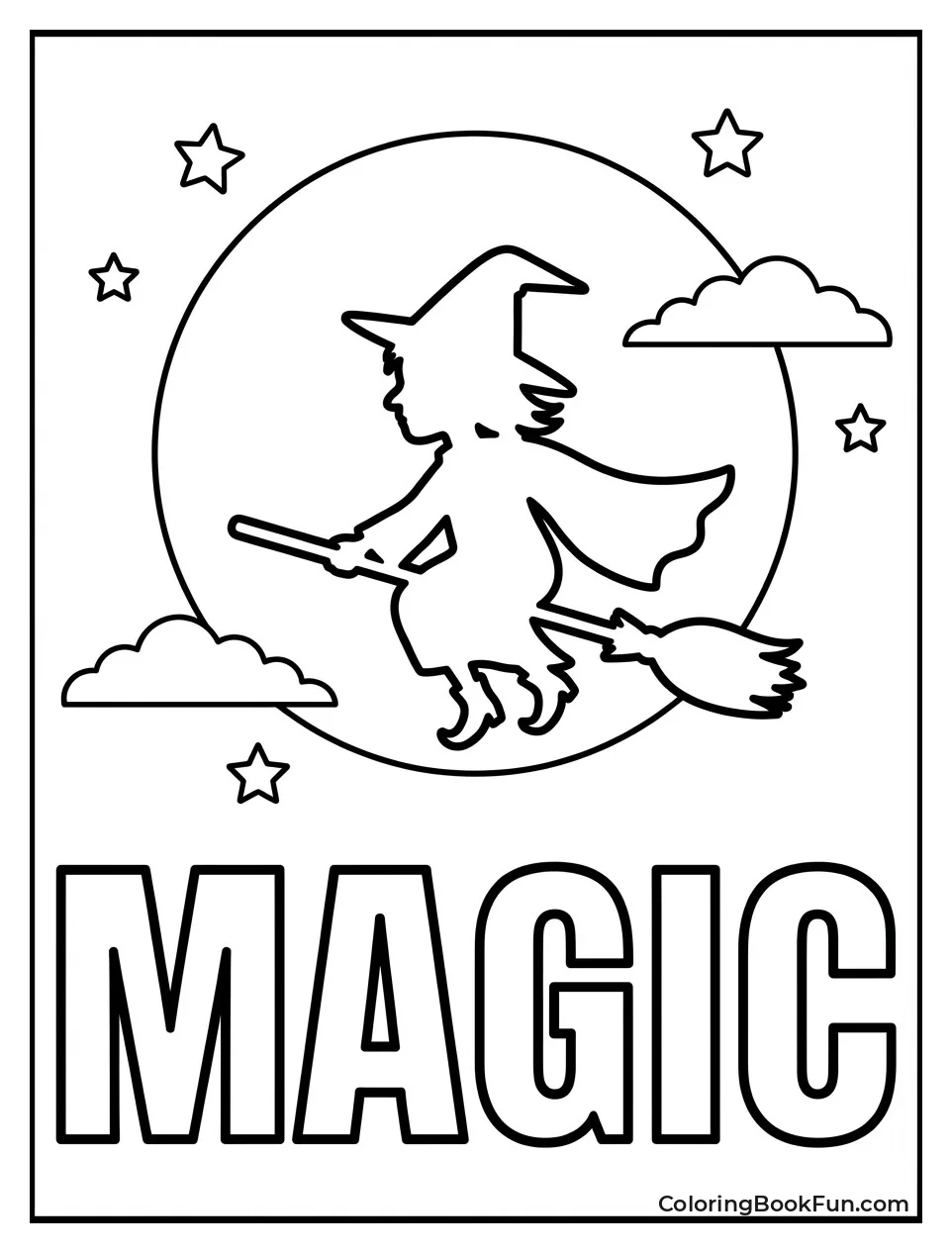 Wizard on Flying Broomstick