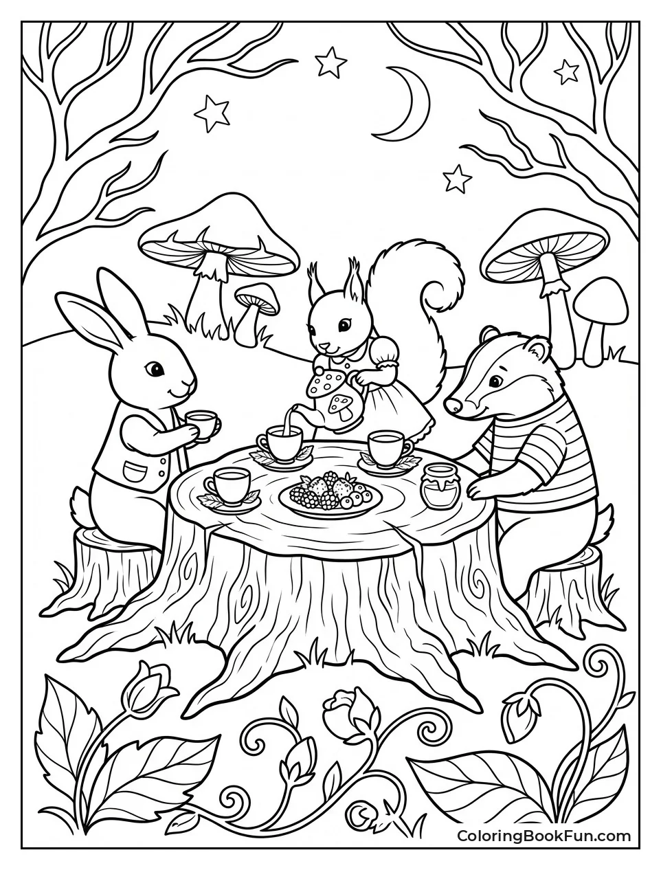 Animals at Forest Tea Party