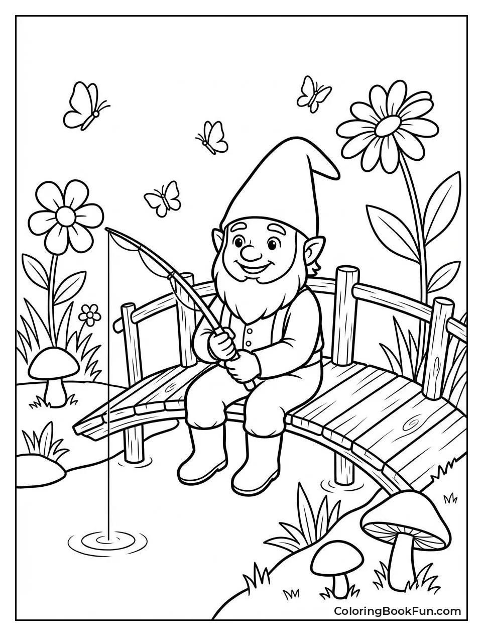 Gnome Fishing from Bridge