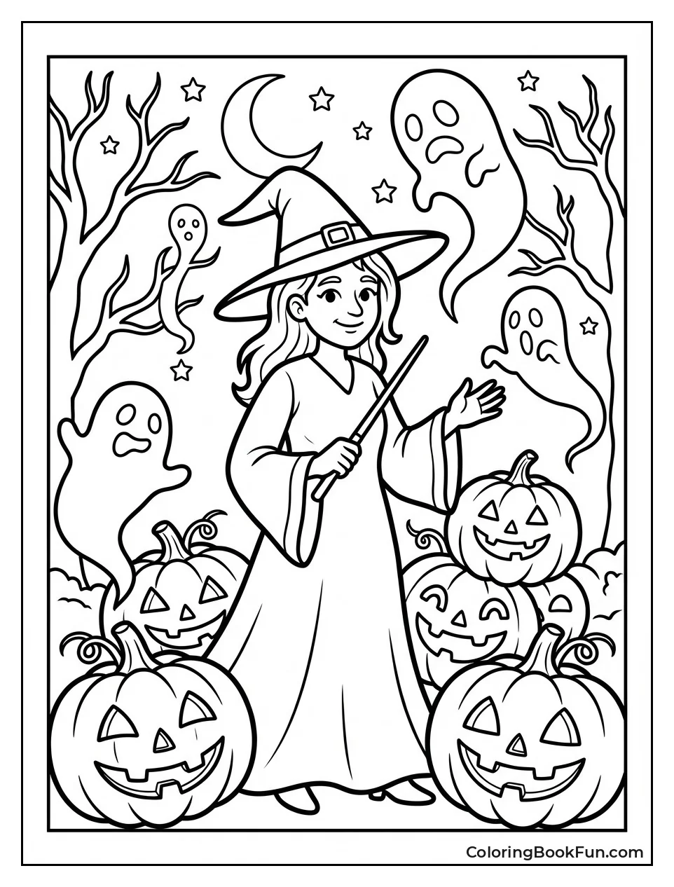 Witch in Pumpkin Patch