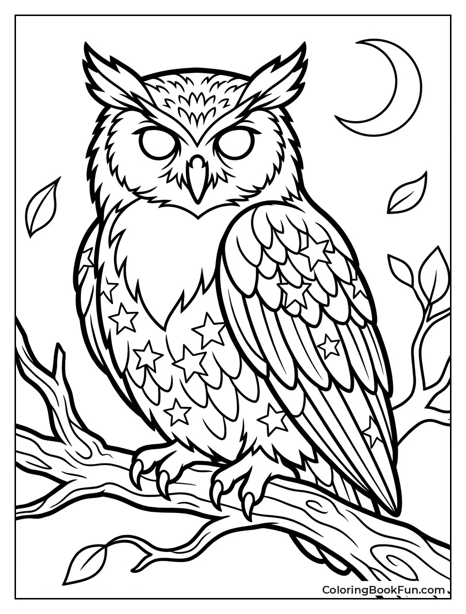Starry Owl on Branch