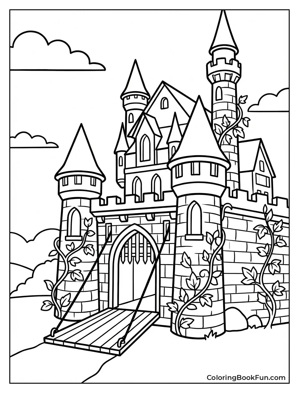 Towering Castle with Vines