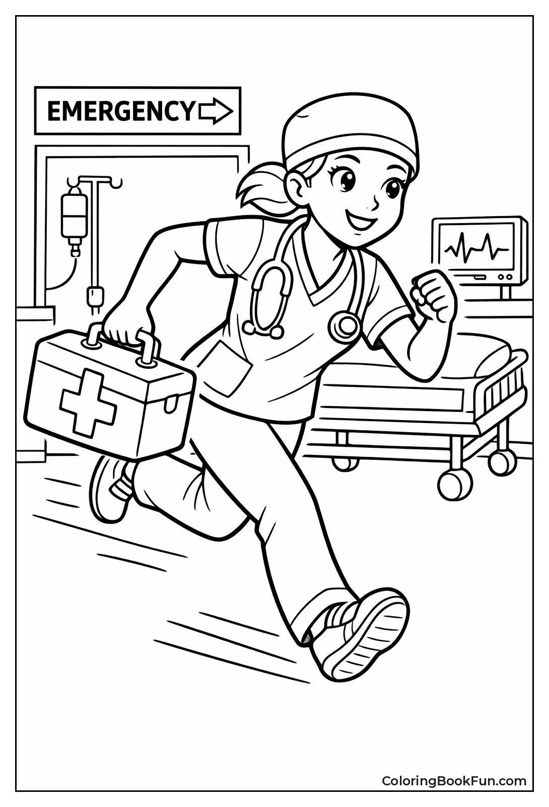 Rushing ER Action Nurse