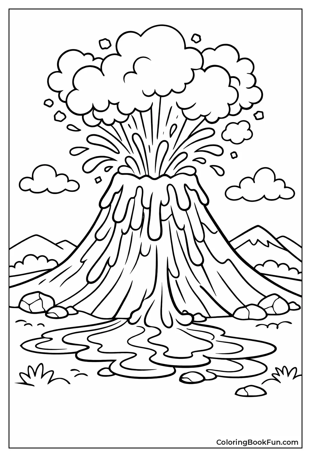 Erupting Volcano Spews Lava