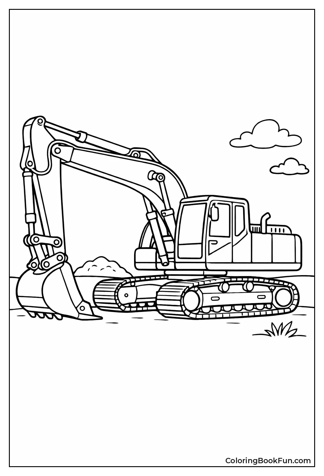 Side Profile of Crawler Excavator