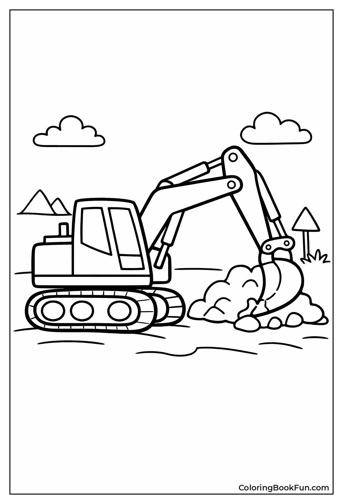 Simple Bold Outline Excavator