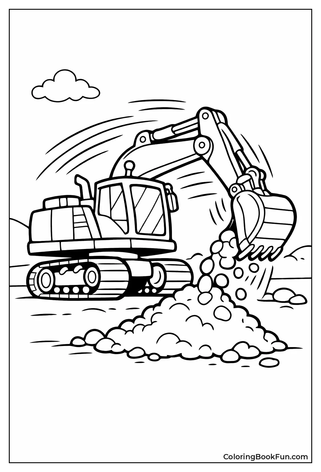 Excavator Swinging Arm Dumping Load