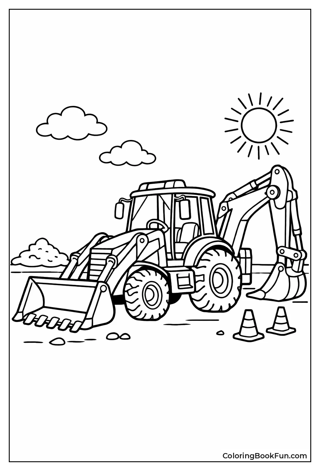 Tractor Loader Backhoe Digging Dirt