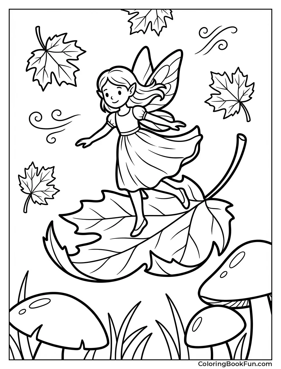Fairy Surfing on Leaf