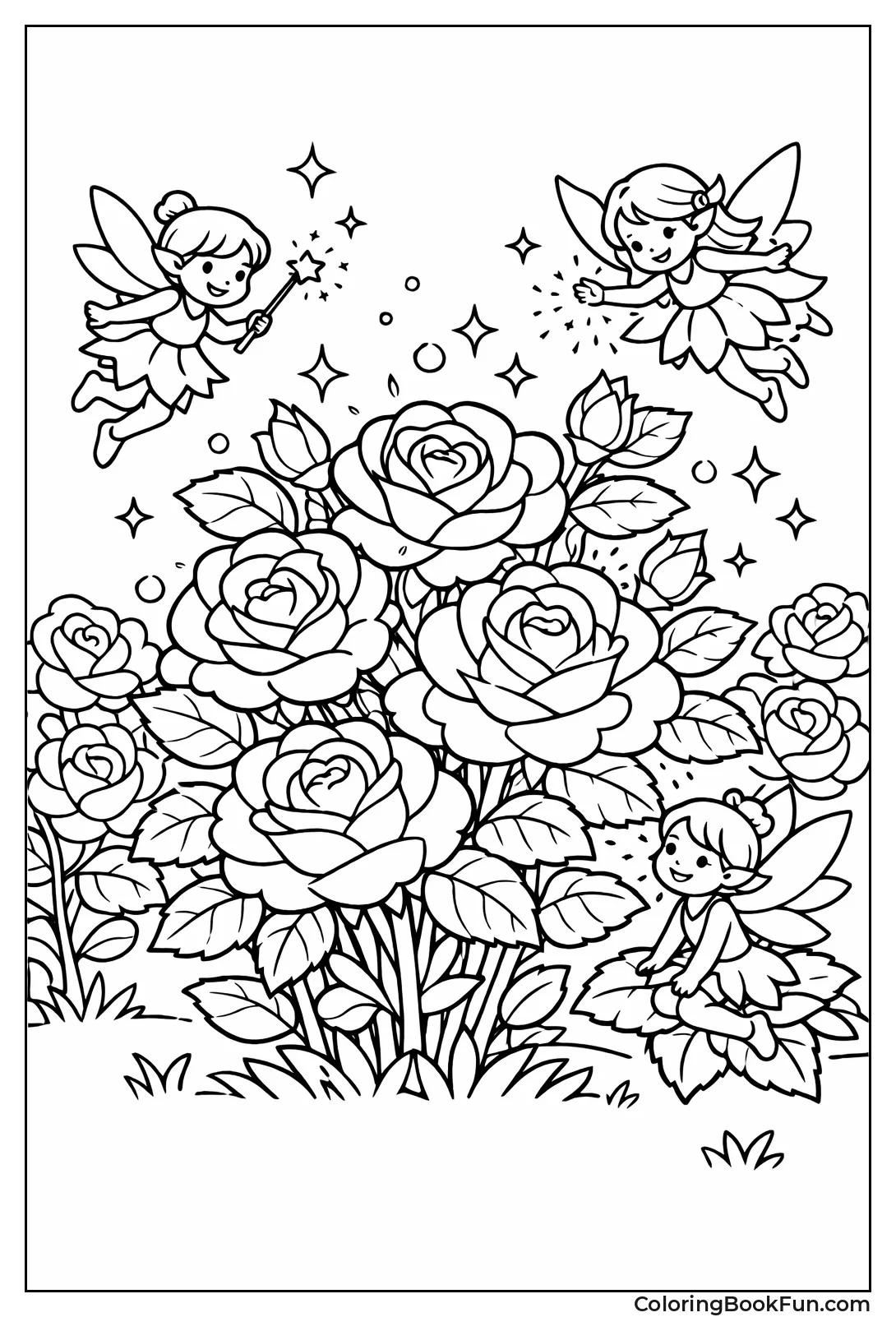 Fairies in Rose Garden