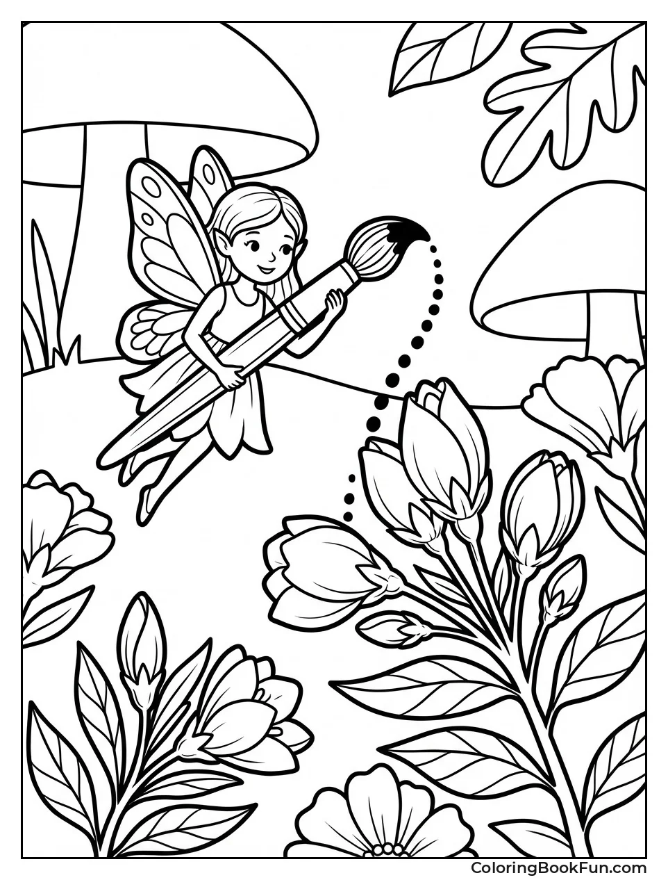 Fairy Painting Spring Blossoms