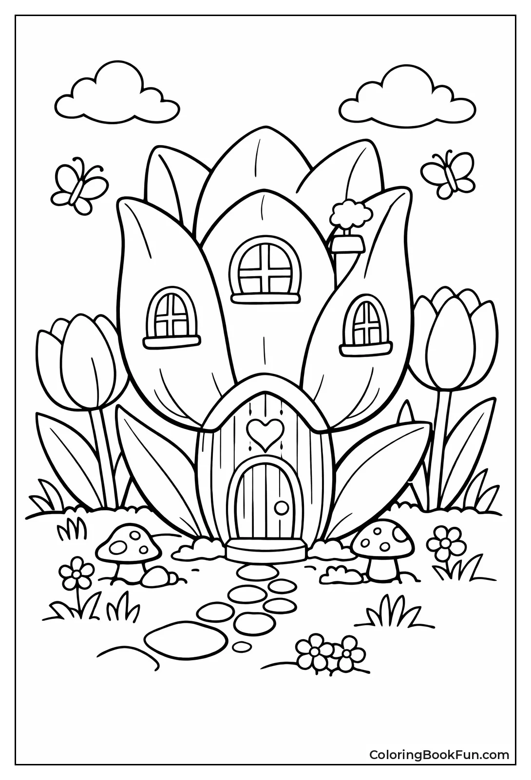 House Inside Giant Tulip