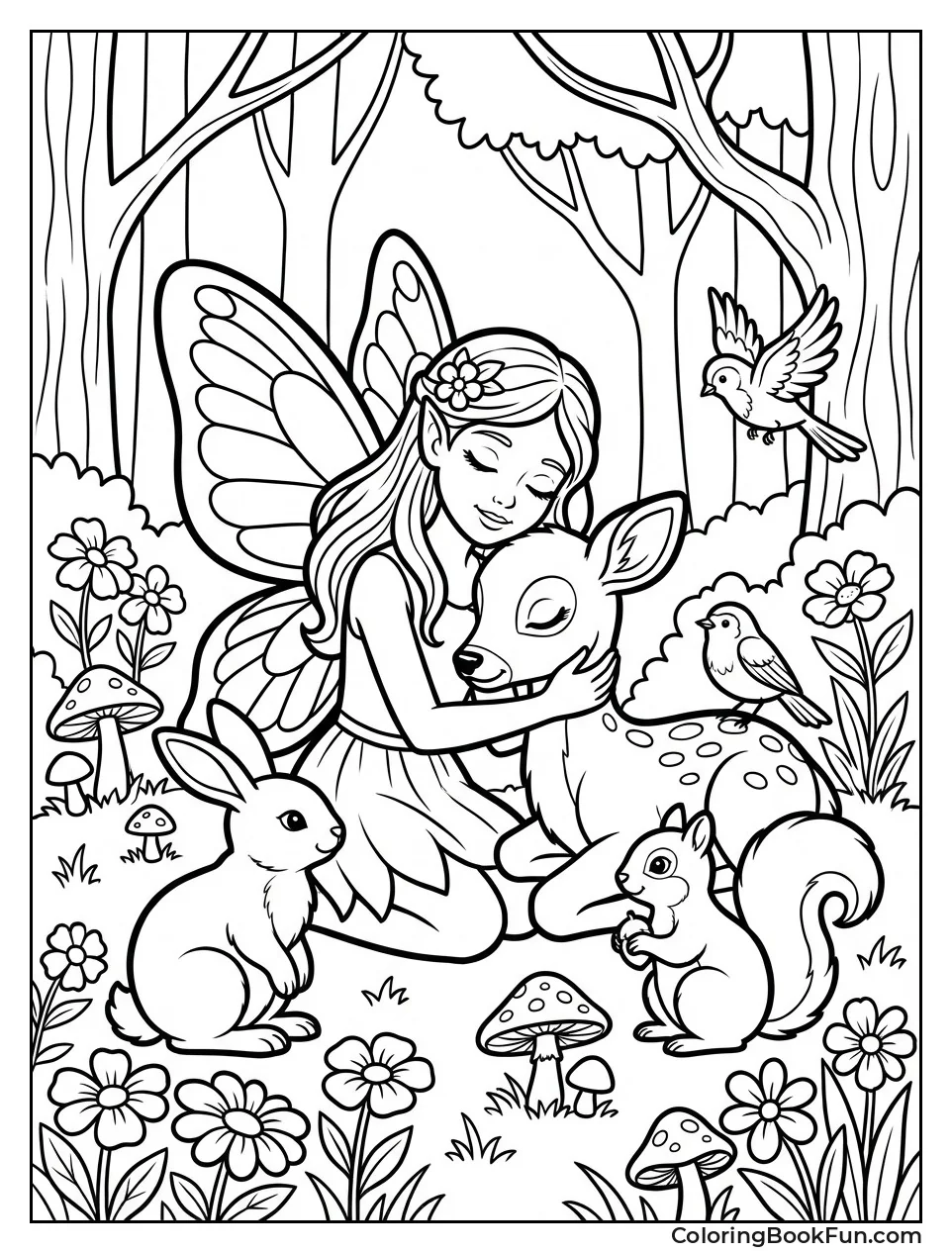 Fairy with Animal Friends