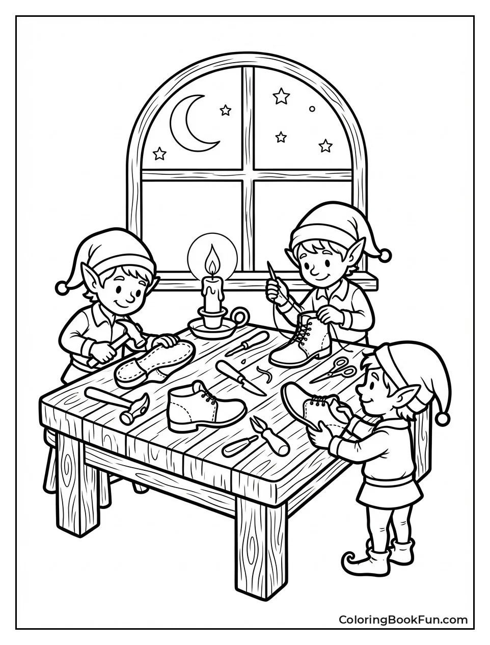 Elves Making Tiny Shoes