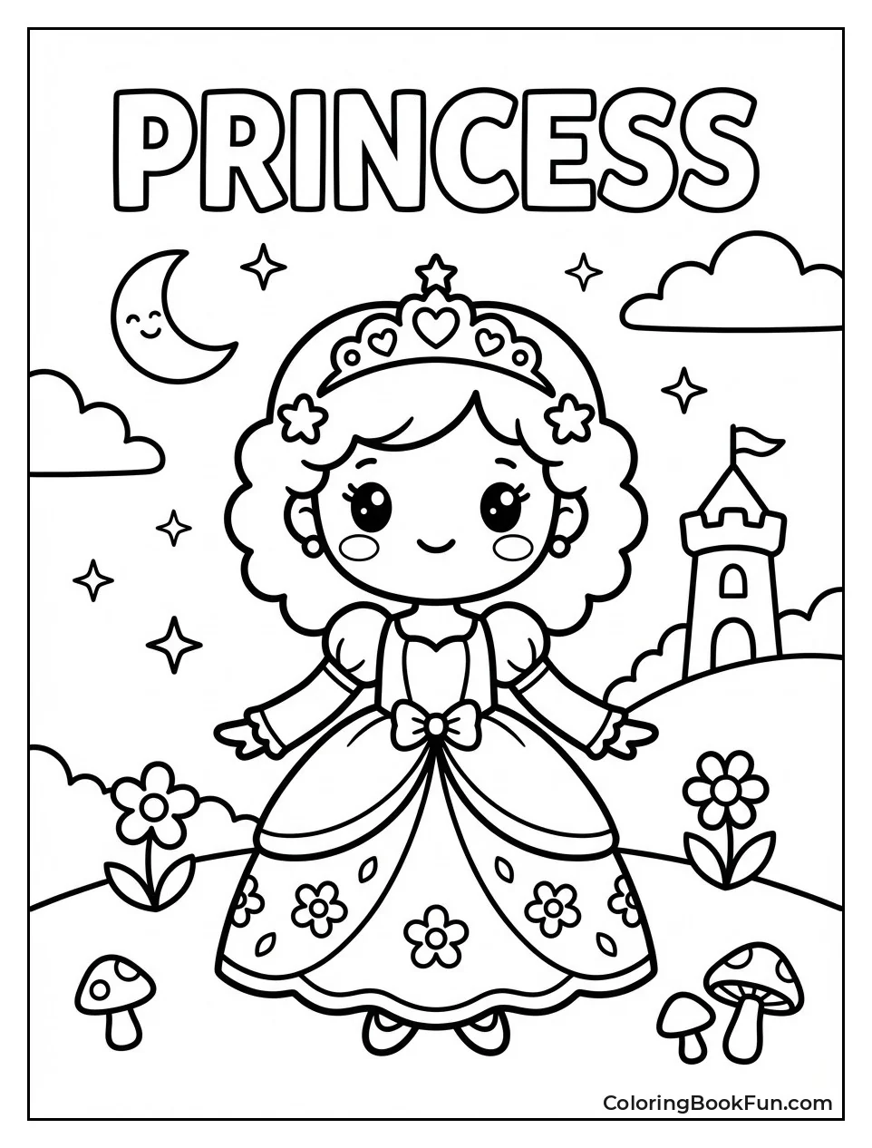 Kawaii Princess with Big Eyes