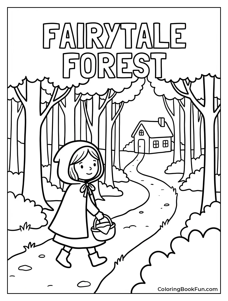 Red Riding Hood in Woods