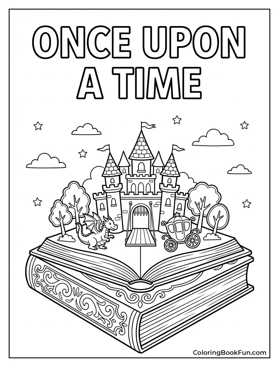 Open Book with Castle