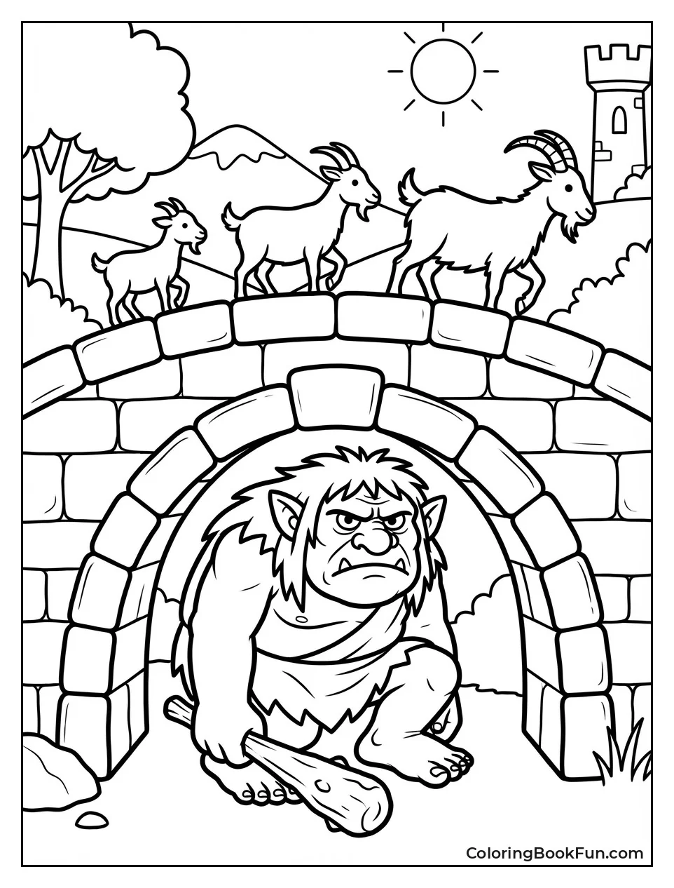 Troll Guarding Goat Bridge