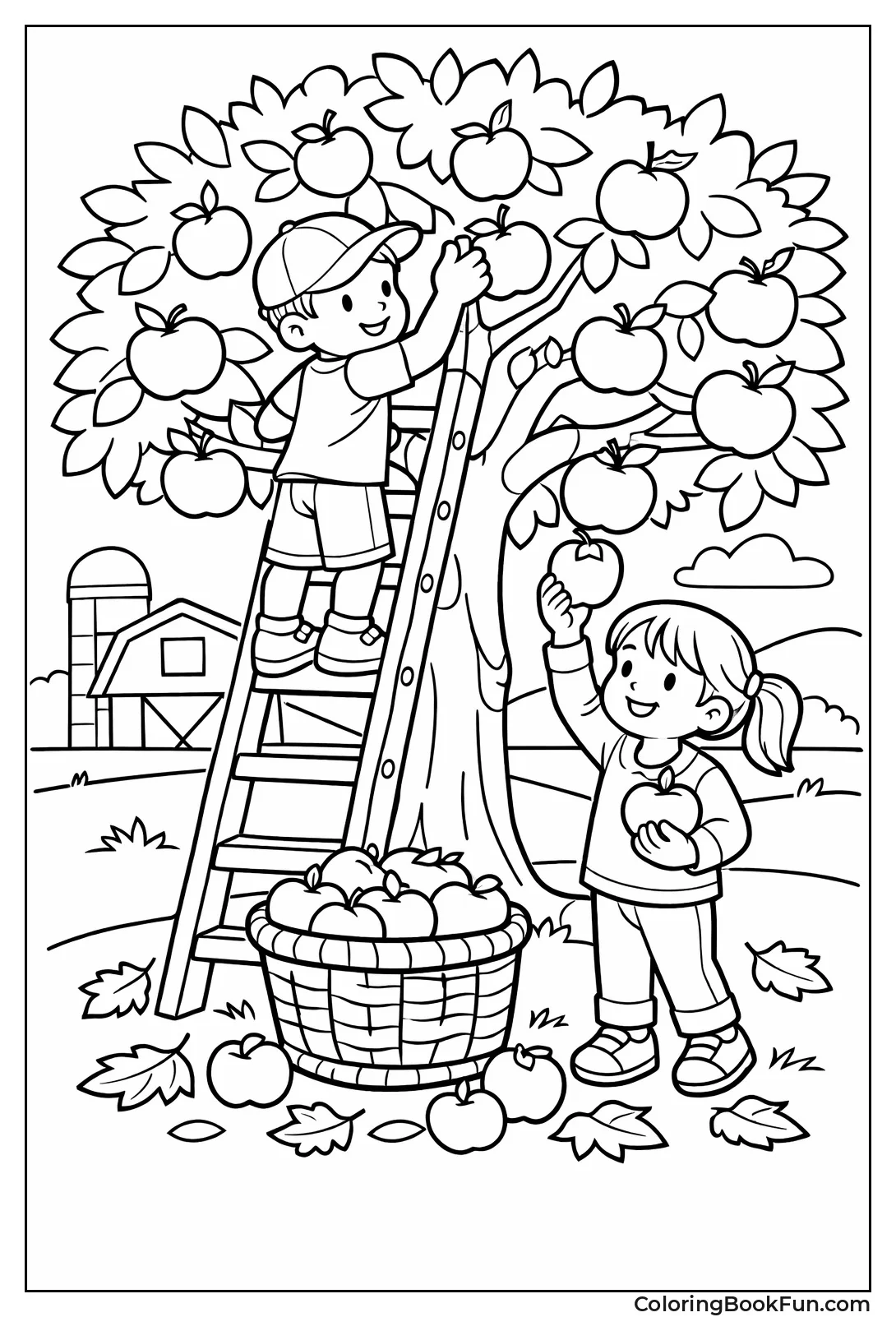 Kids Pick Red Apples