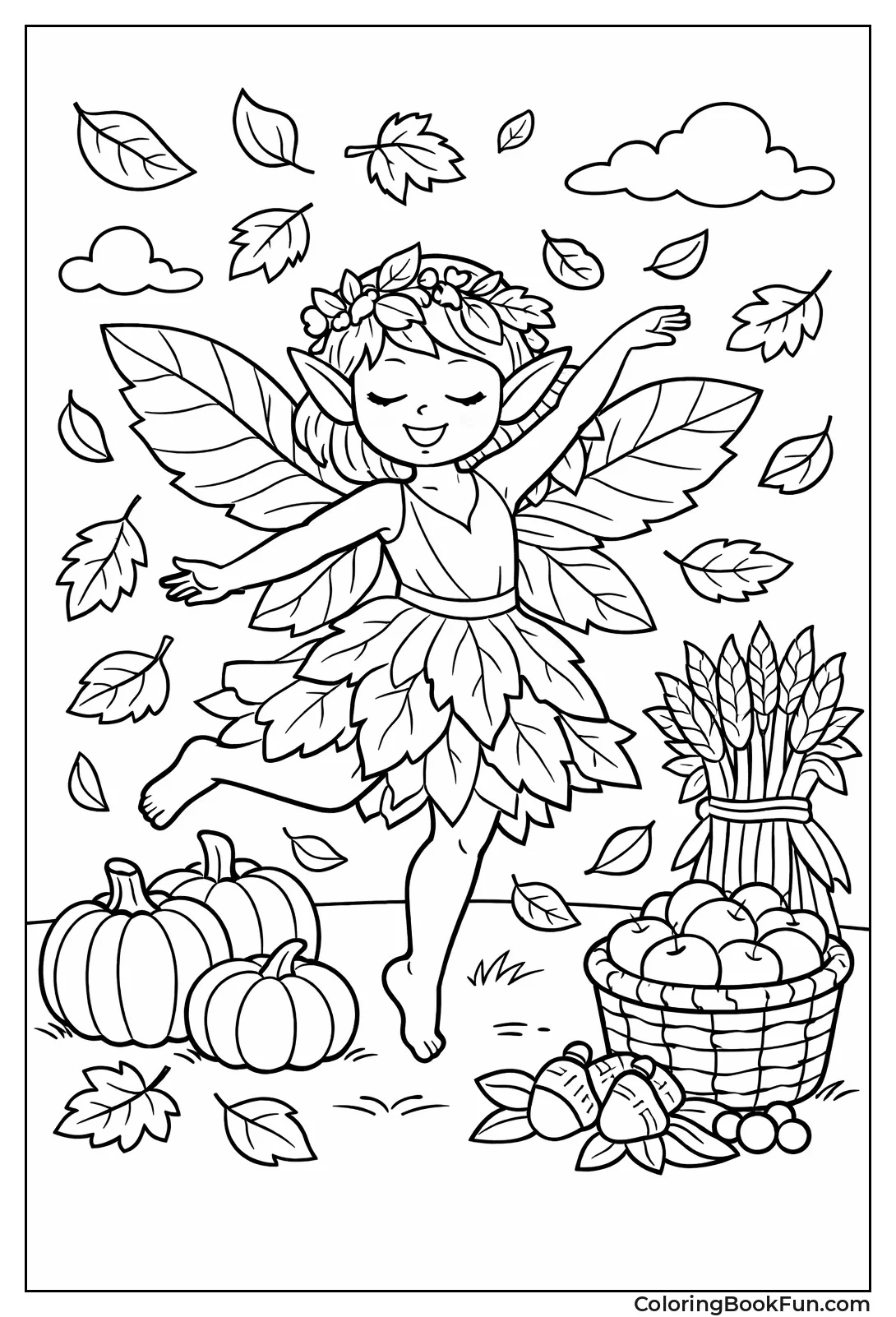 Fairy Dances with Leaves