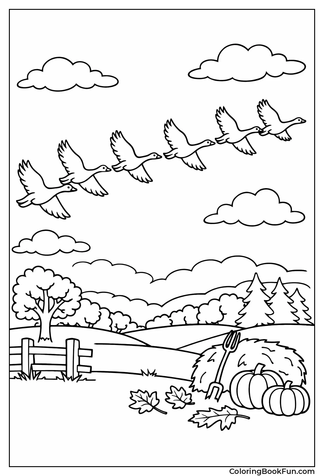 Geese Fly in Formation