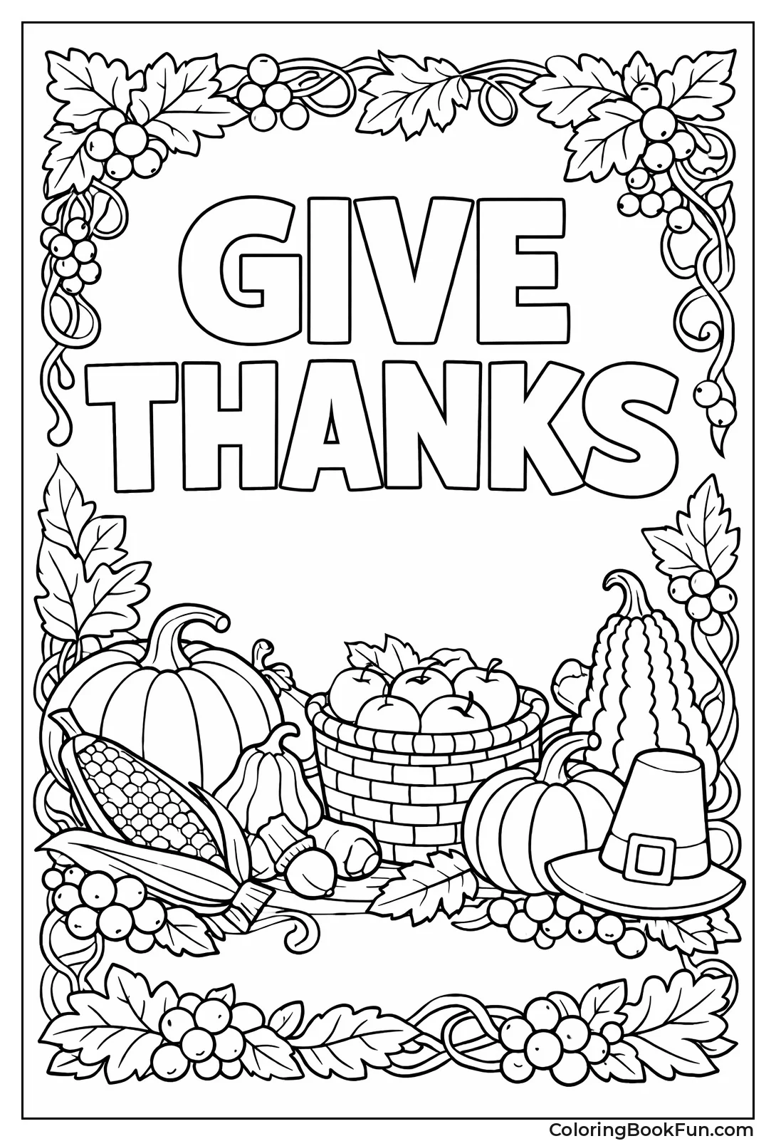 Vines Border Thanks Sign