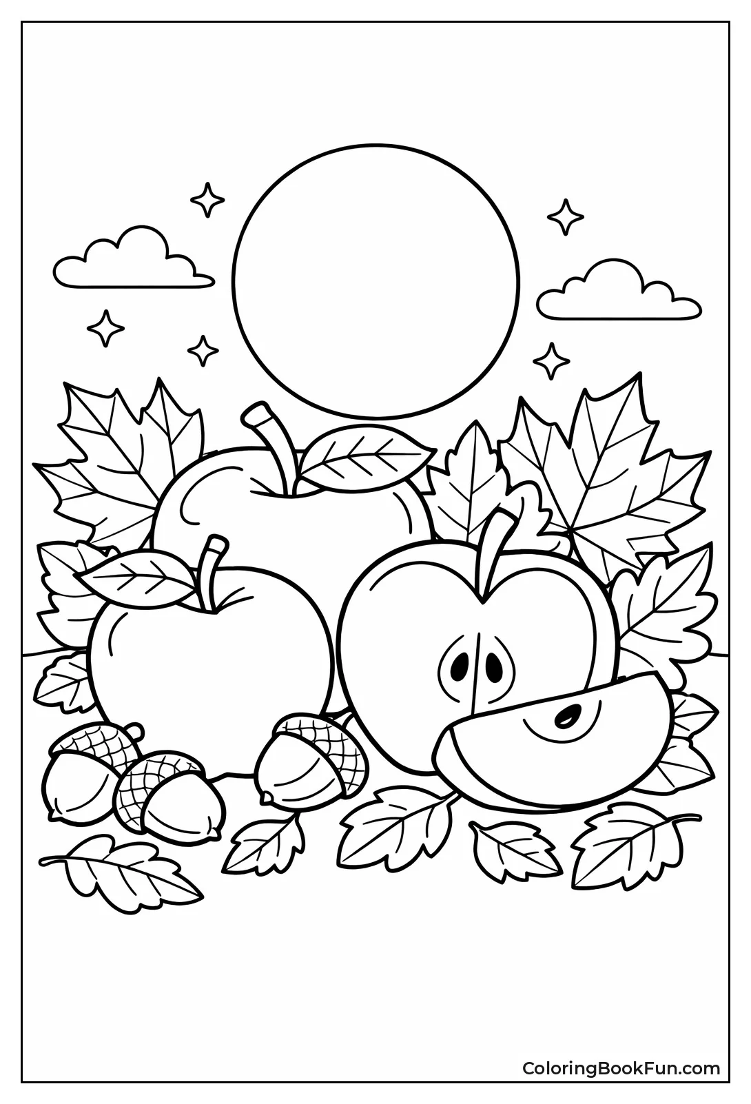 Harvest Apples and Leaves