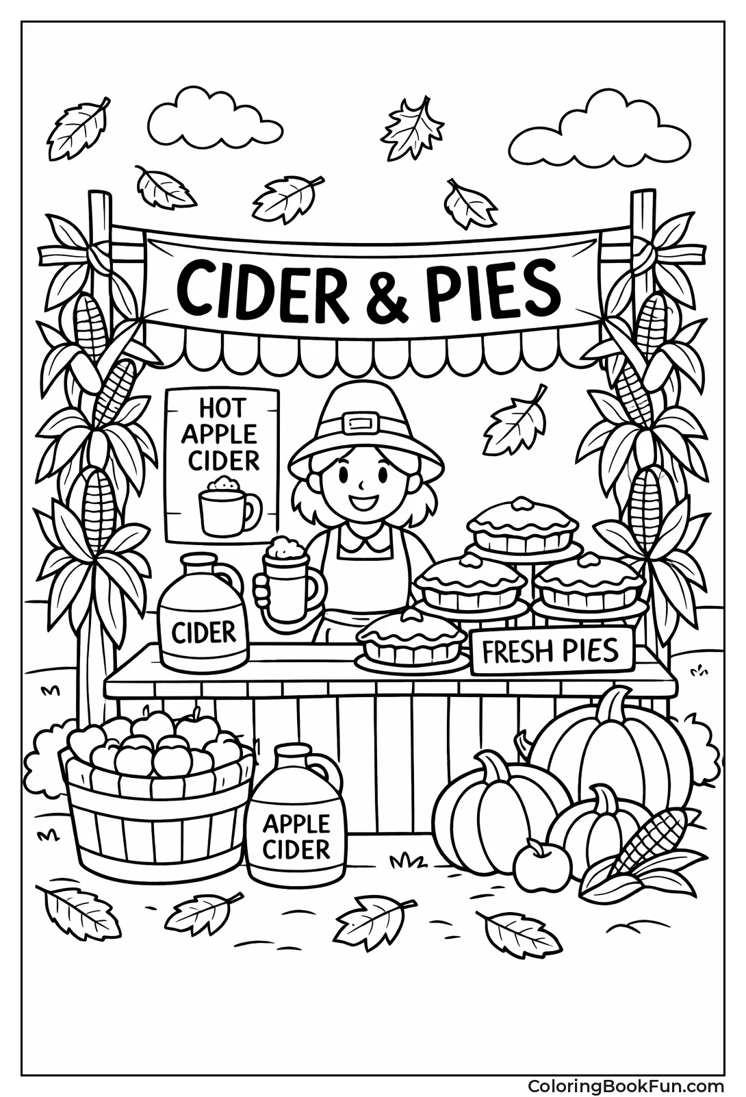 Booth Sells Apple Cider