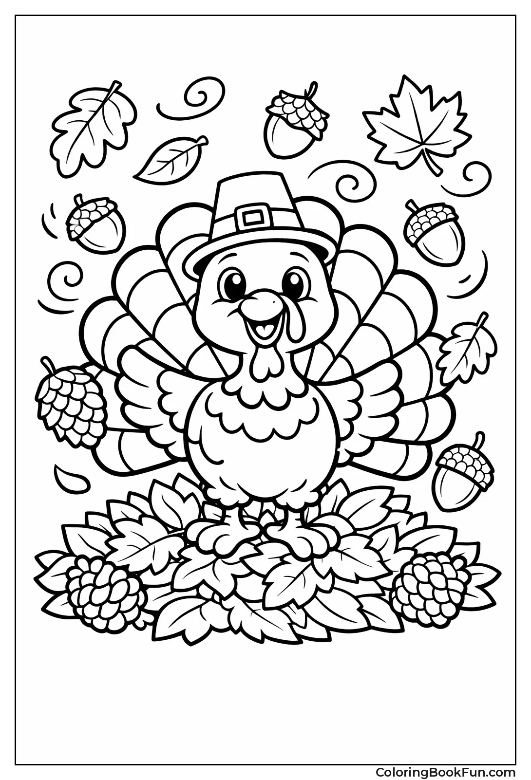 Turkey in Fall Leaves