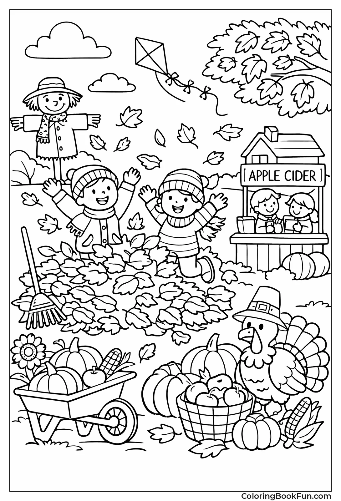Kids Play in Leaves