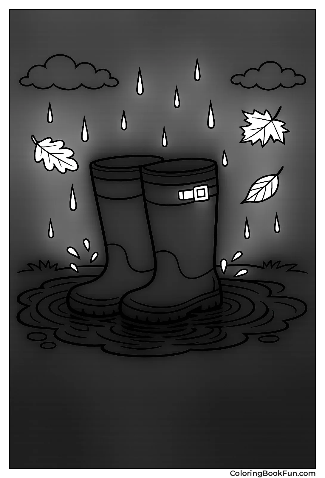 Rainboots Splash in Puddles