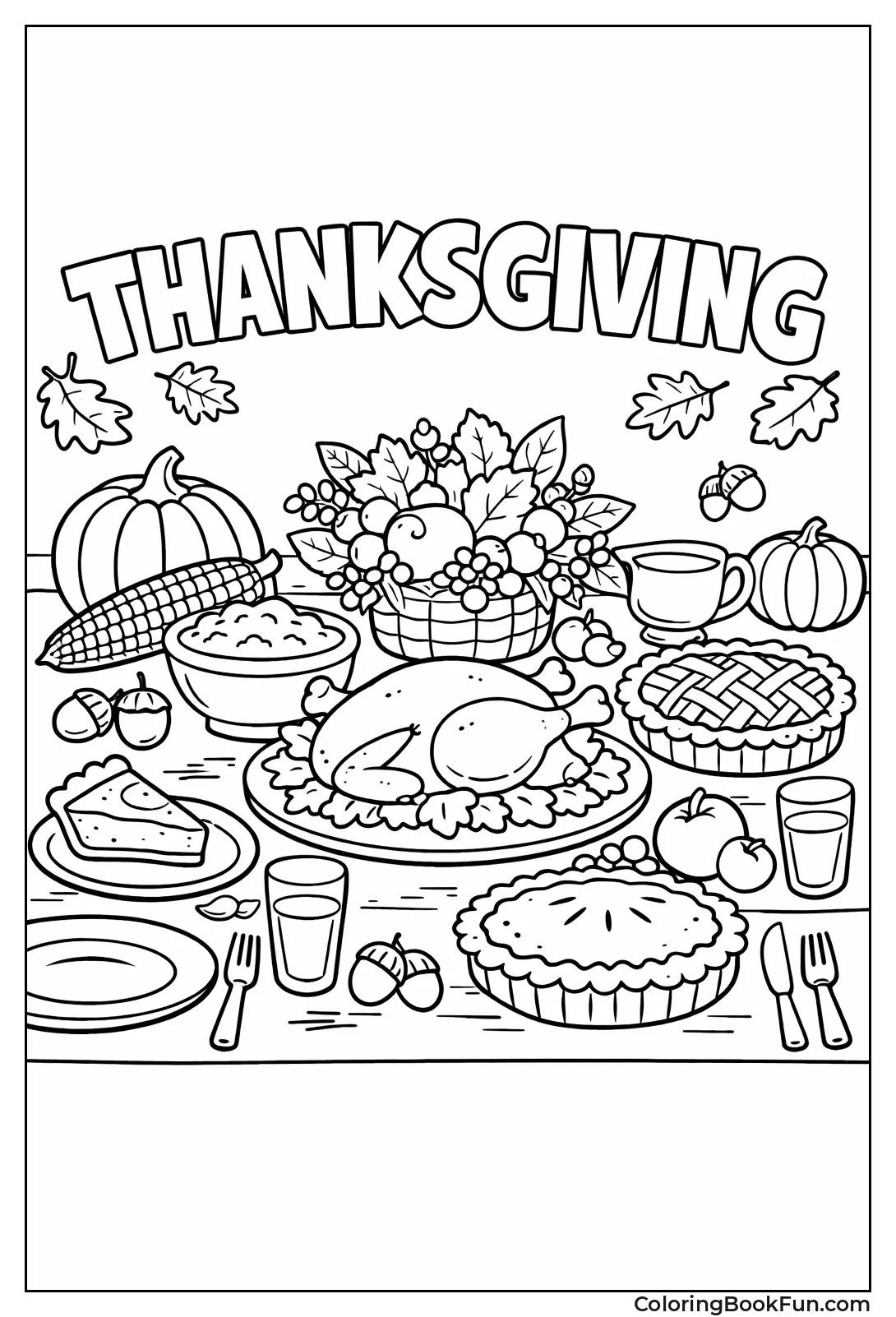 Family Sets Thanksgiving Table