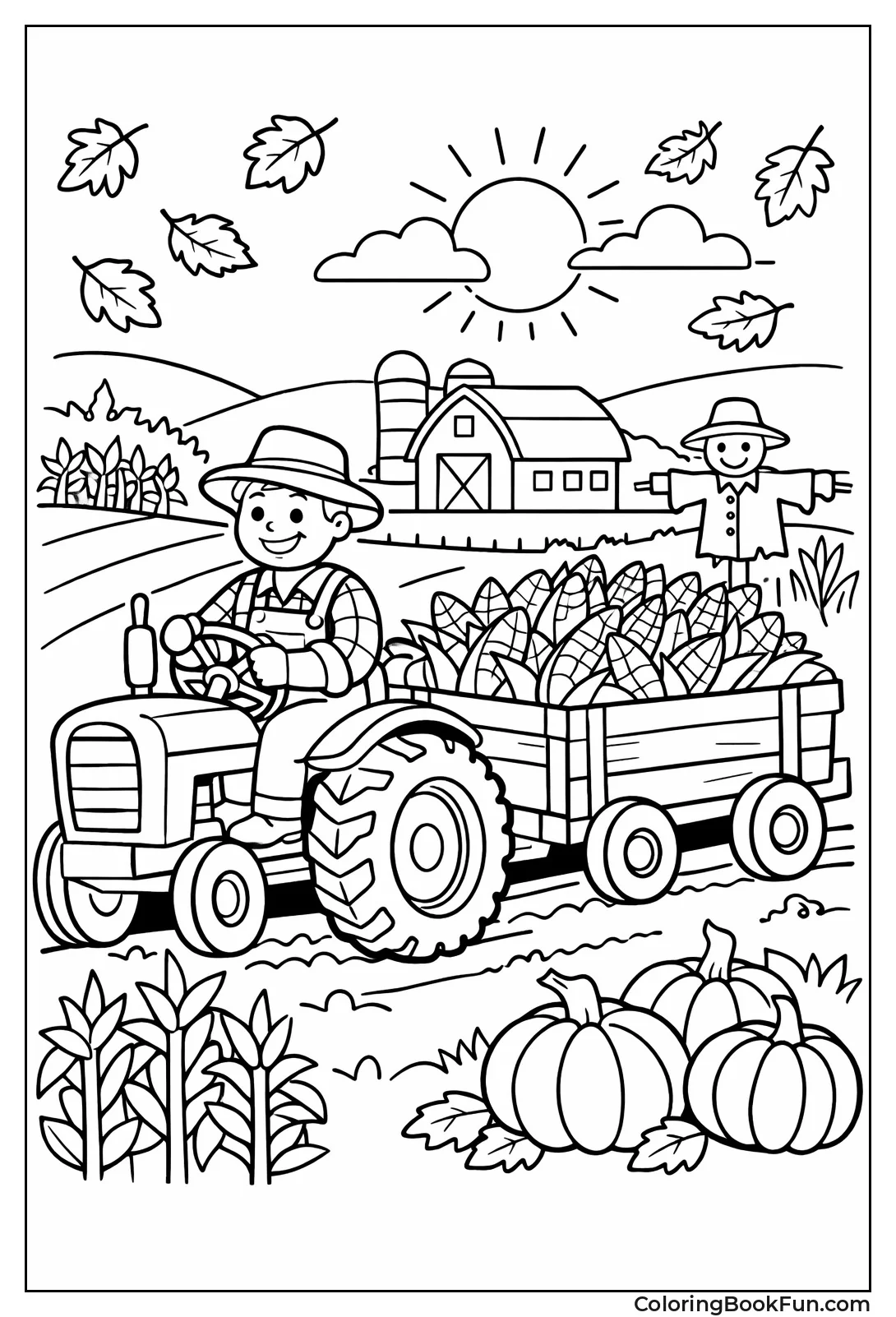 Tractor Pulls Corn Harvest