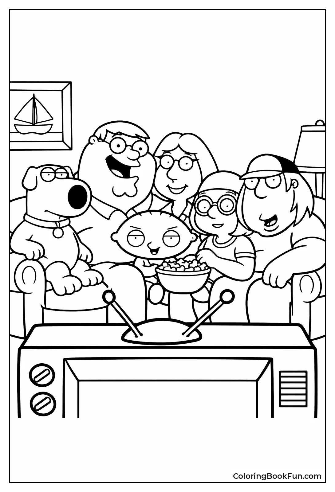 Family Squeezes on Couch