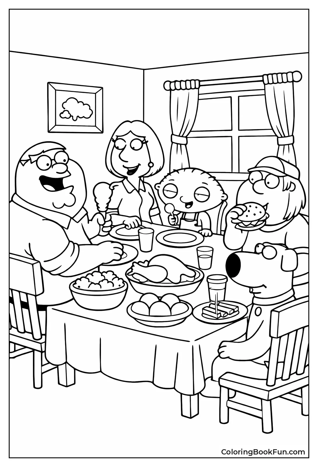 Griffins Eat at Table