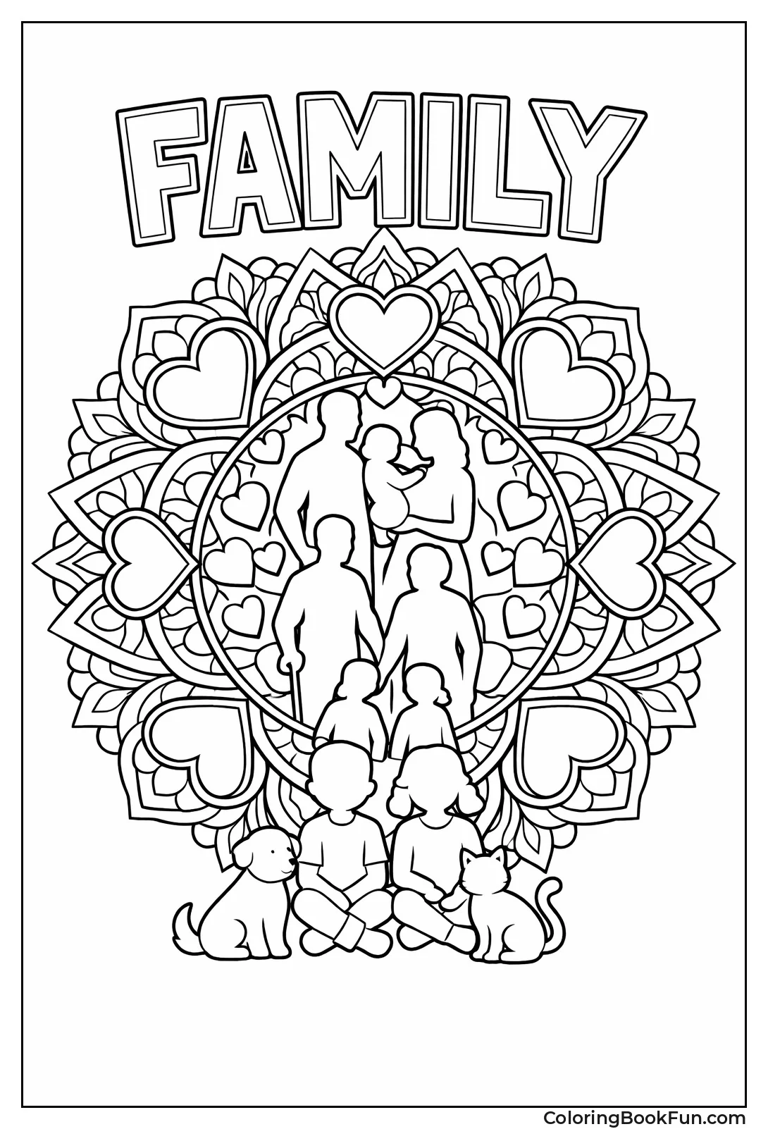 Family Mandala Heart Design