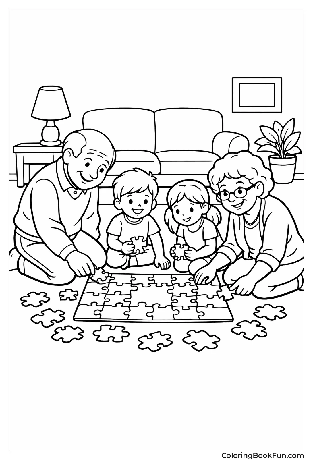 Grandkids Puzzle with Grandparents
