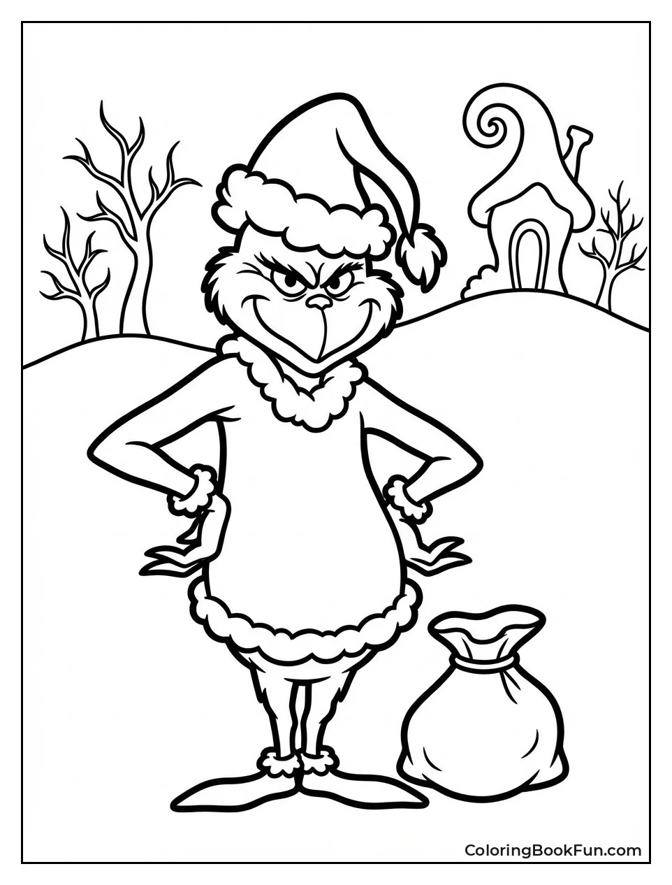 Grinch Sneers at Christmas Tree