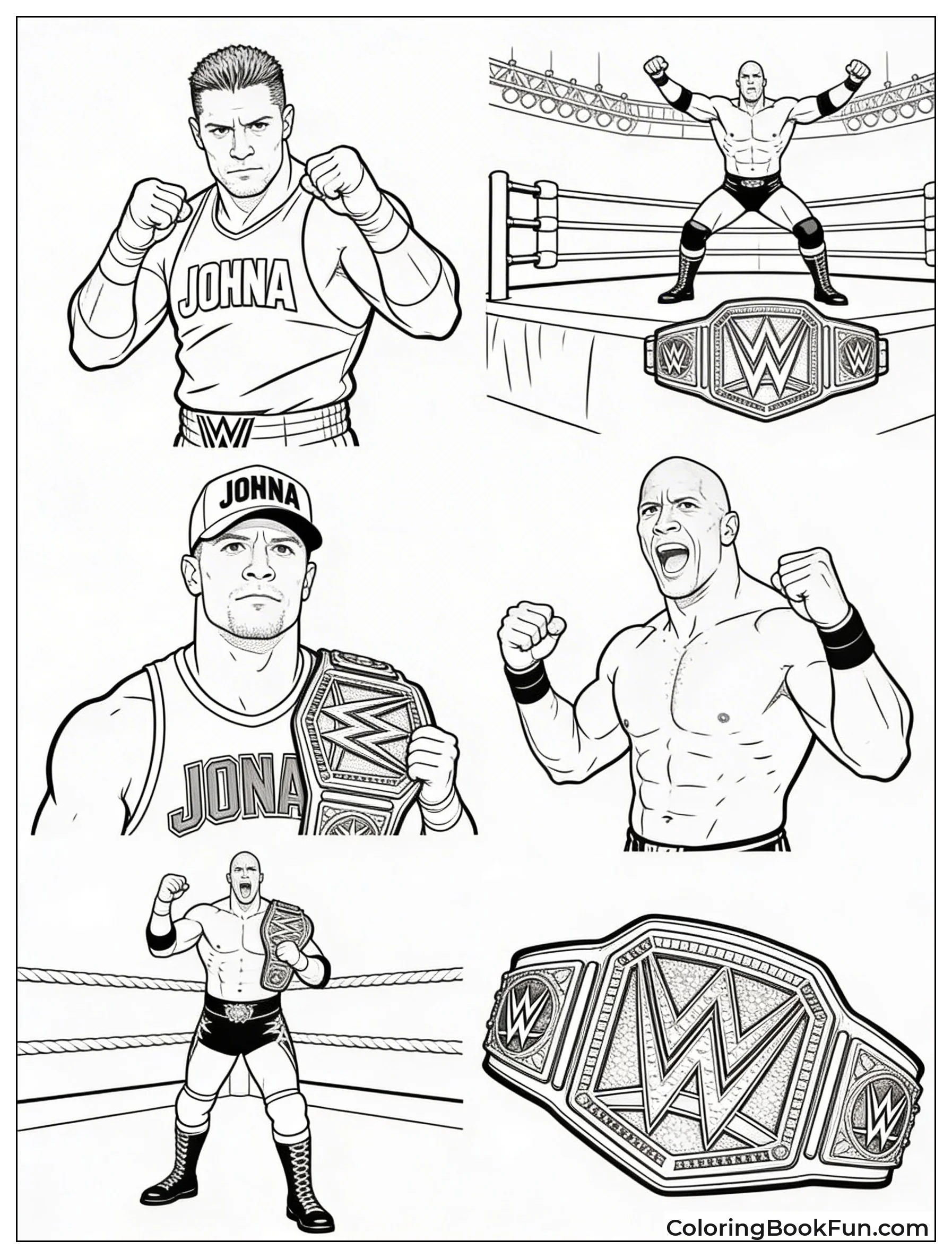 Famous Wrestlers in Action Poses