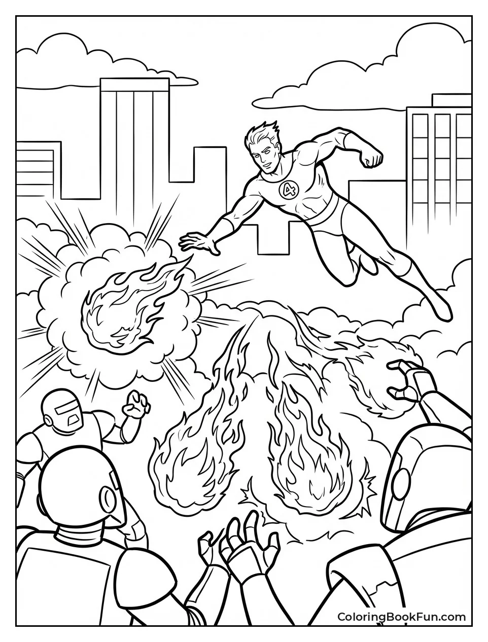 Human Torch Throws Fireballs