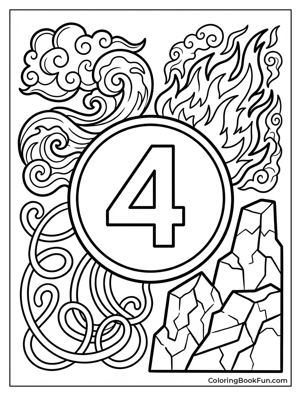 Four Logo with Power Symbols