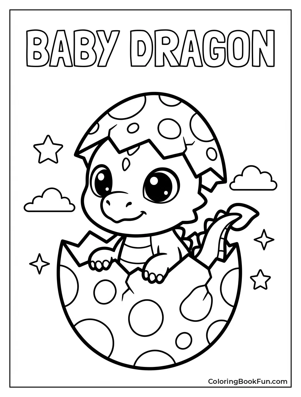 Baby Dragon Peeks from Egg