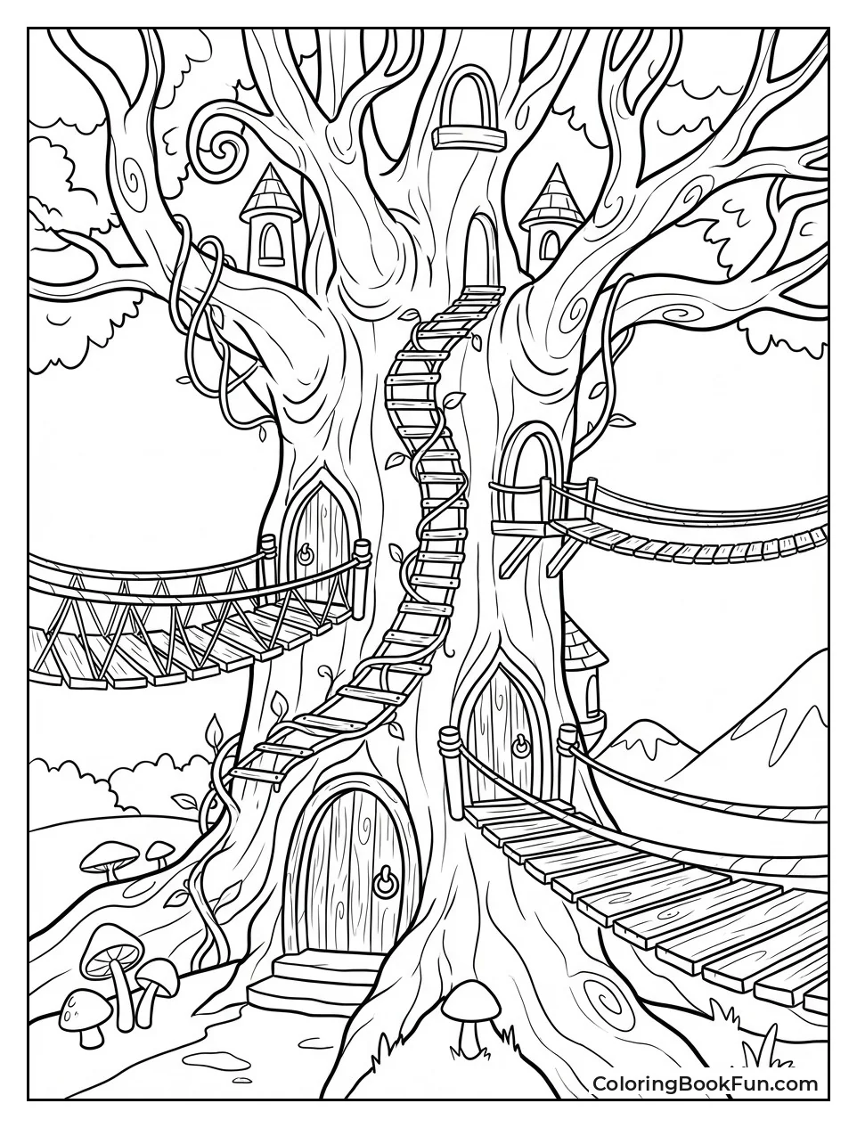 Enchanted Treehouse with Vines