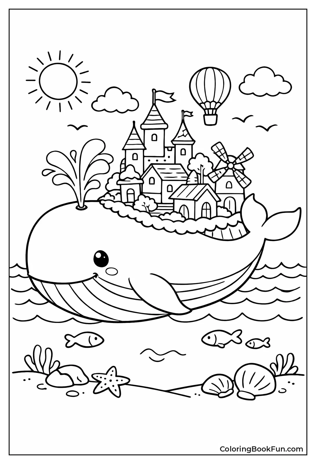Whale Carries Tiny City