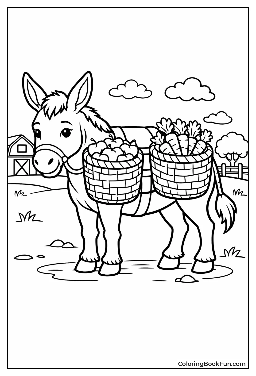 Donkey with Basket Loads