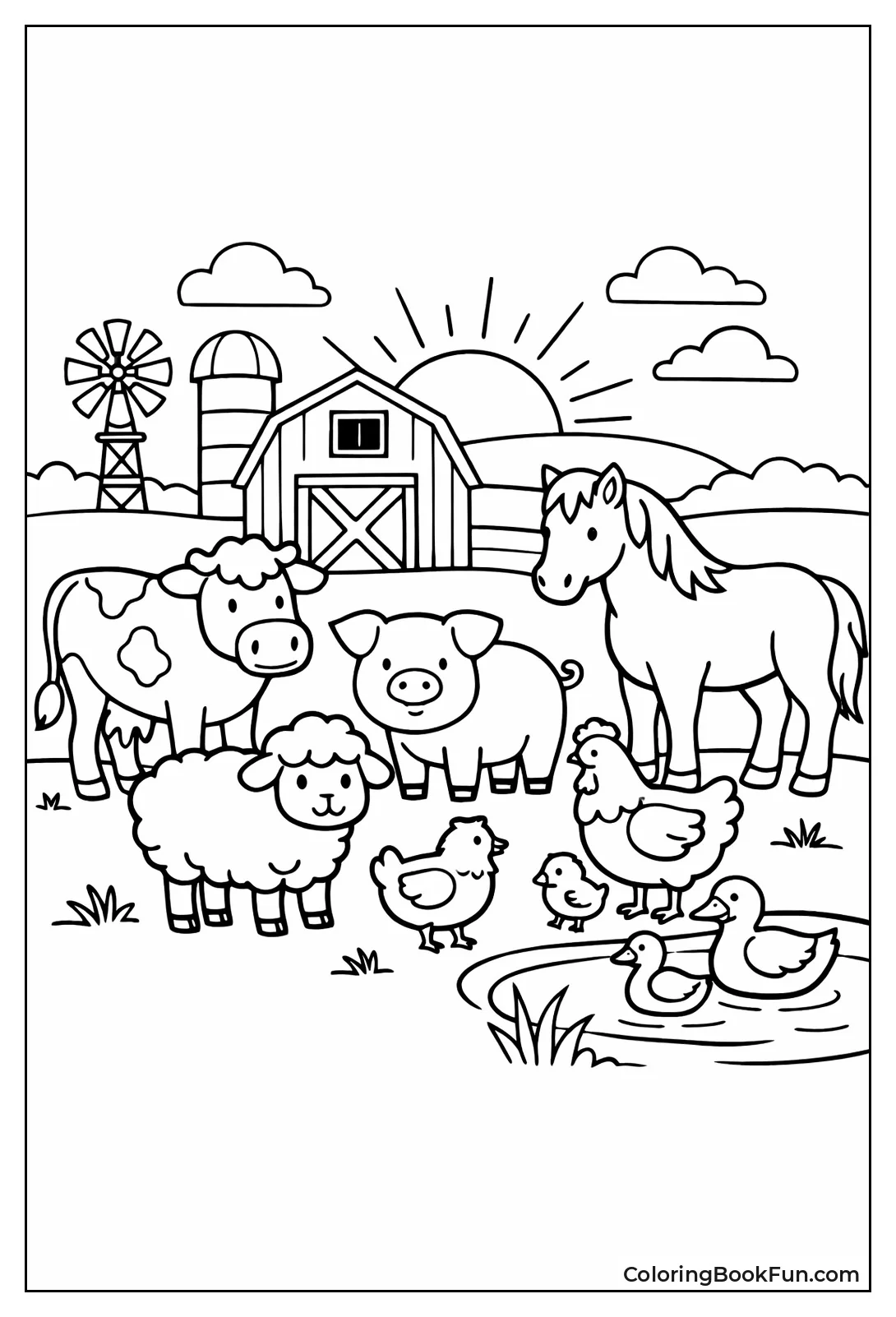 Silhouette Animals Sunset Barn