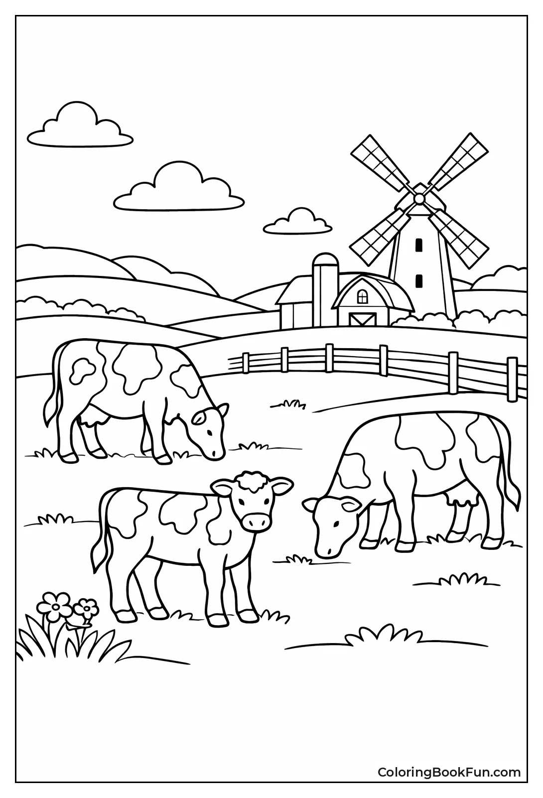 Dairy Cows Grazing Pasture