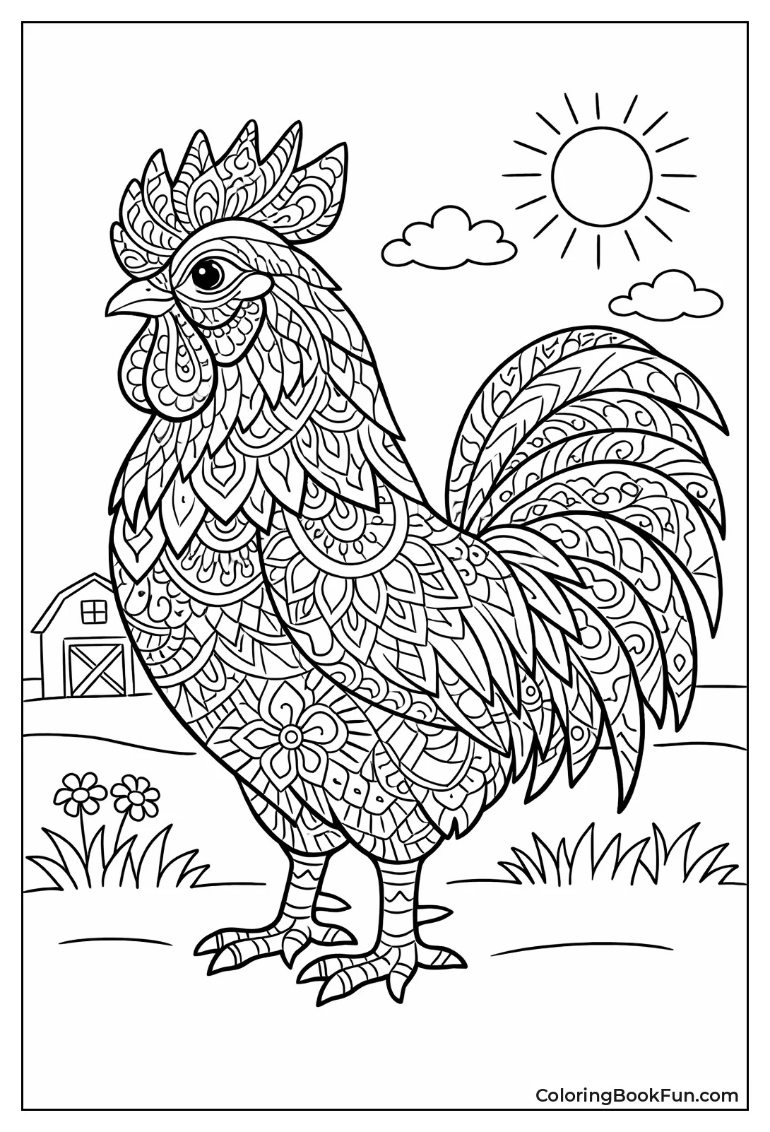 Mandala Patterned Rooster